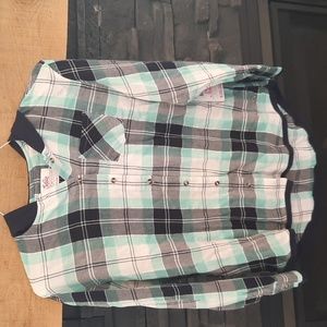 Justice girls hooded flannel shirt size large nwt